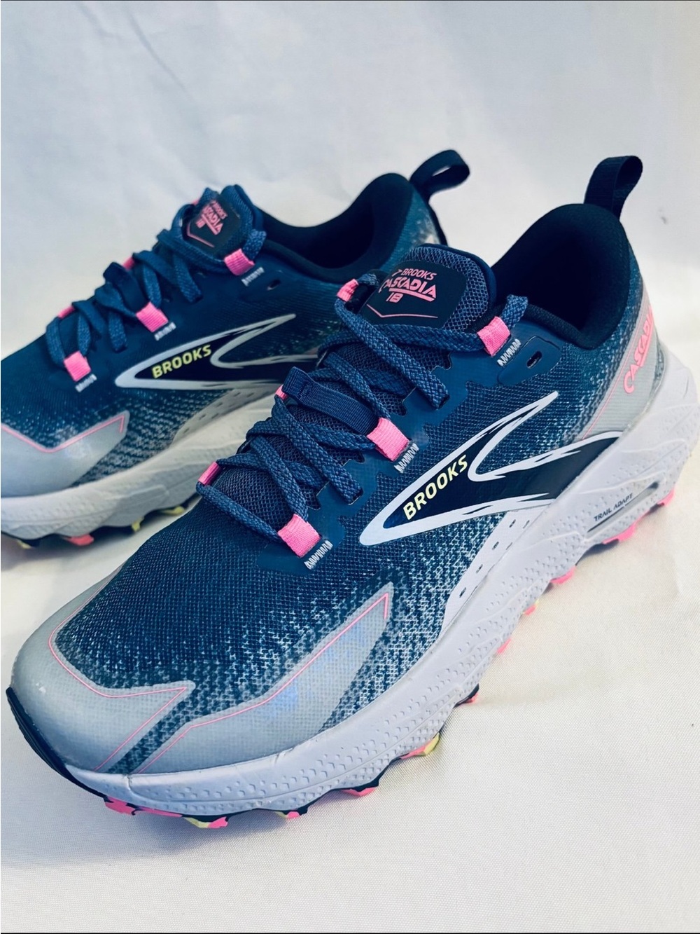 Brooks Women's Teal, Gray & Pink Trail Running Shoes - Picture 8 of 11